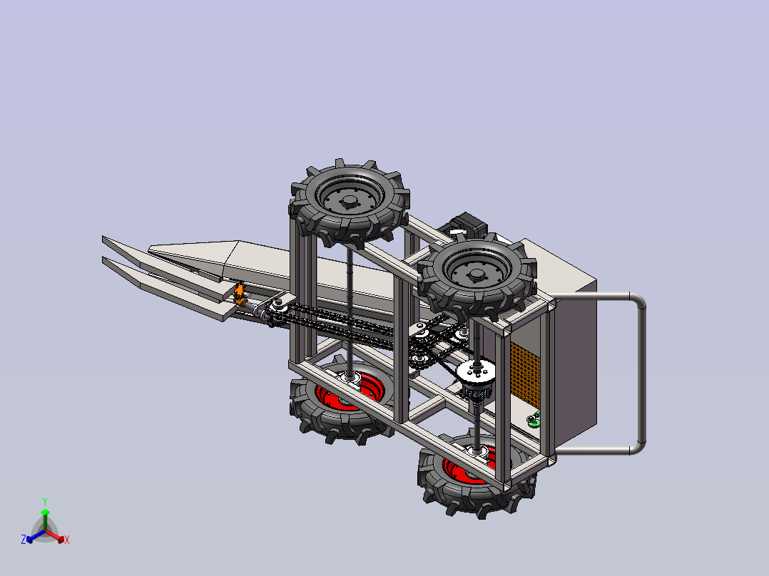 大蒜收获机SW三维模型 1549158正等轴测图