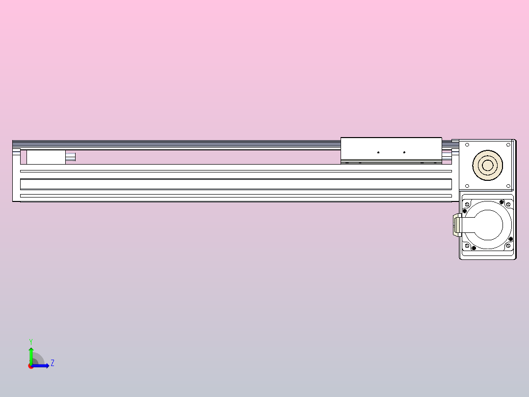 皮带直线轴半封闭可选导轨TPA-HNB-175D-140-L400-RP-C-P75-N3左视图