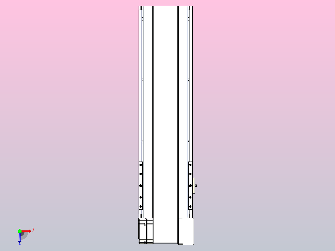皮带直线轴半封闭可选导轨TPA-HNB-175D-140-L400-RP-C-P75-N3俯视图