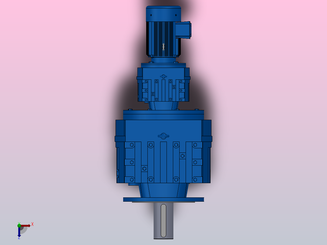 RF147R87法兰轴伸式组合型斜齿轮减速机RF147R87-Y1.5-4P-90L-M1-0°-Φ450俯视图