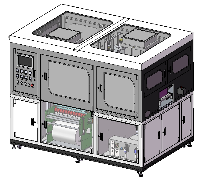 手机盒包装 全自动热缩膜包装机3D数模图纸 Solidworks设计
