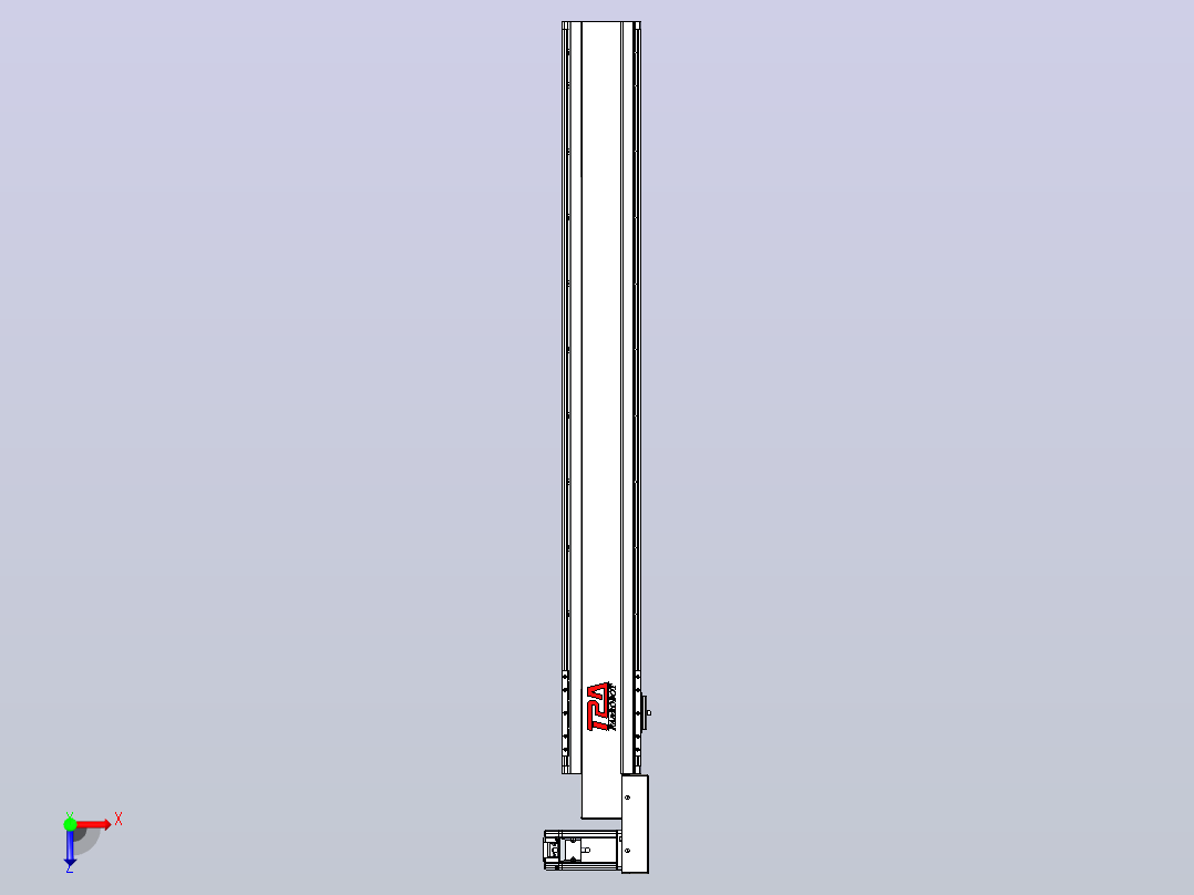 皮带直线轴半封闭可选导轨TPA-HNB-120D-110-L900-MR-C-P40-N3俯视图