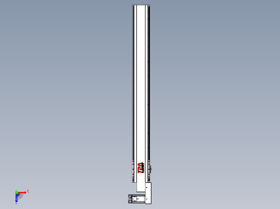 皮带直线轴半封闭可选导轨TPA-HNB-120D-110-L1000-MR-Y-P40-N3俯视图