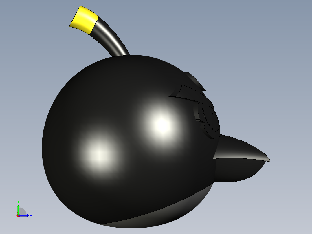 愤怒的小鸟-黑色左视图