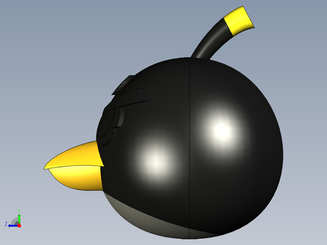 愤怒的小鸟-黑色右视图