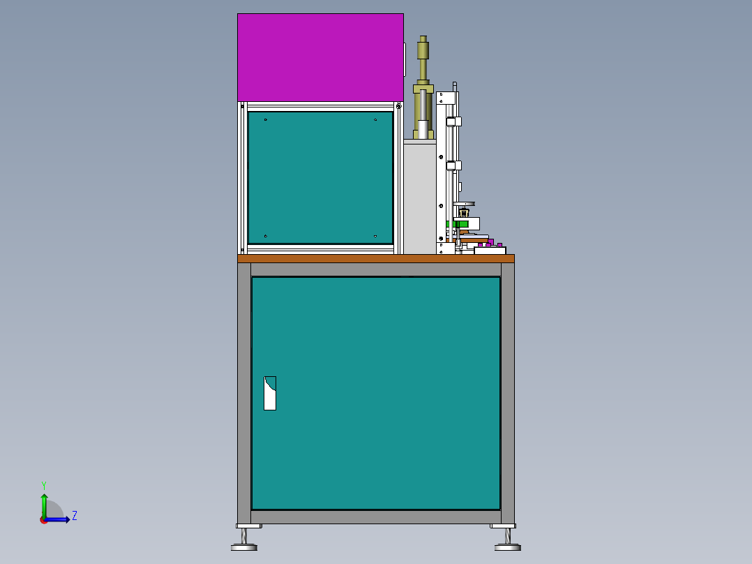 ZDH-QT-007 威灵70系列电机检测机（SW设计） 3D模型 工程图左视图