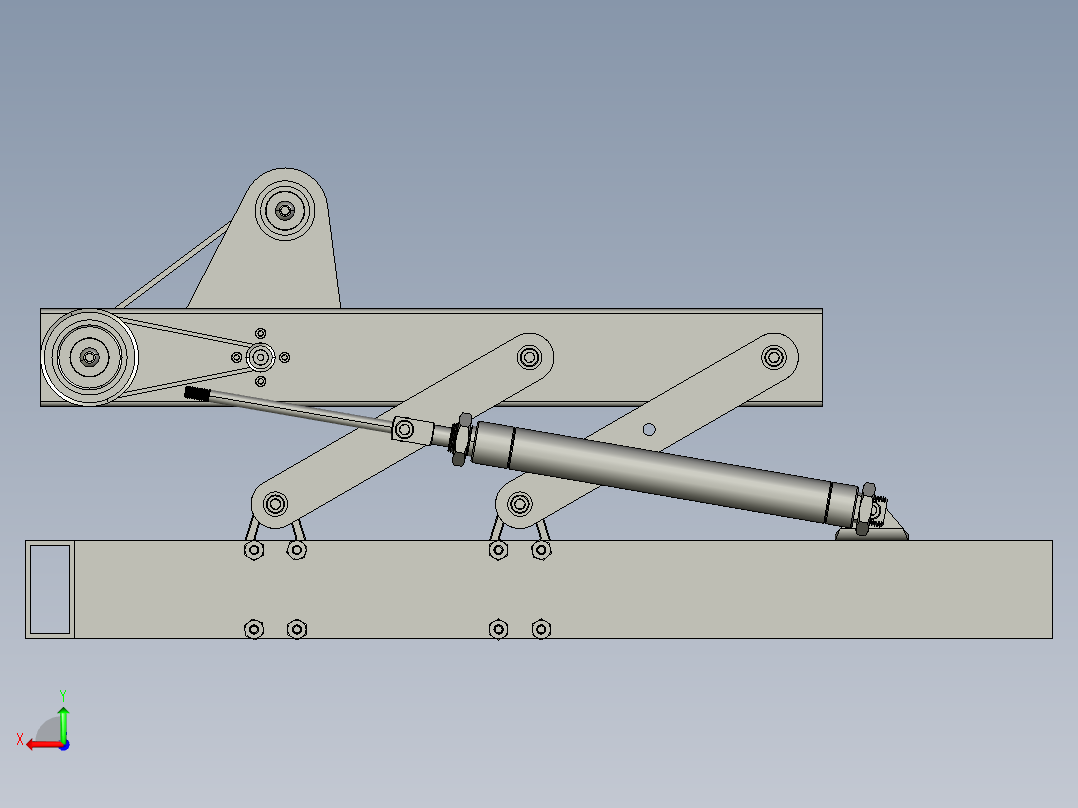 four bar intake伸缩机构3D数模图纸 STEP格式后视图