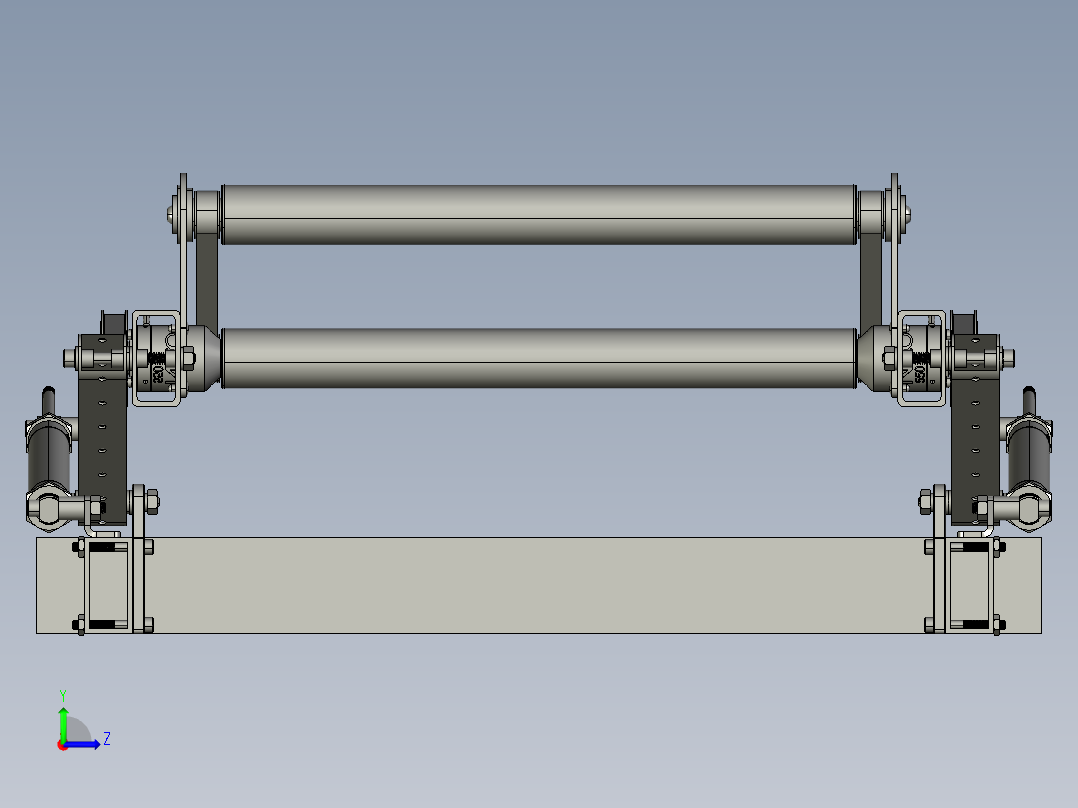 four bar intake伸缩机构3D数模图纸 STEP格式左视图