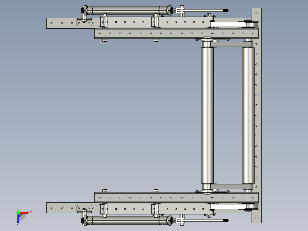 four bar intake伸缩机构3D数模图纸 STEP格式俯视图