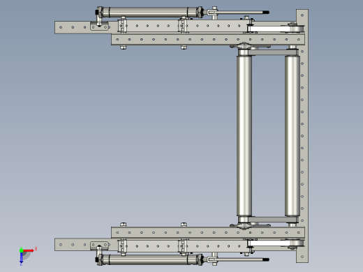 four bar intake伸缩机构3D数模图纸 STEP格式俯视缩略图