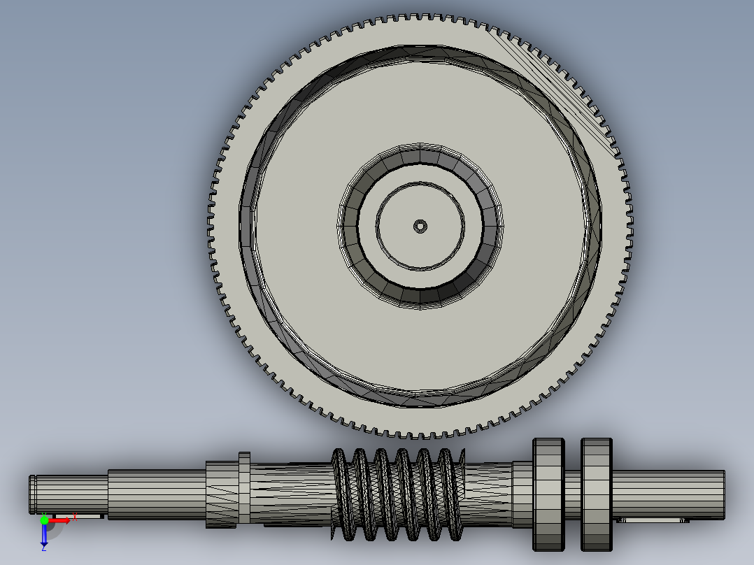 5_蜗轮蜗杆俯视图