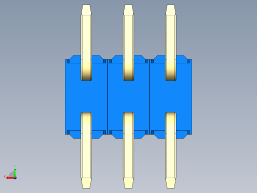 彩色公排针 100mil 2.54mm 系列-DS1022_blue_06p_100mil_TypeSMT_rev1.0后视缩略图