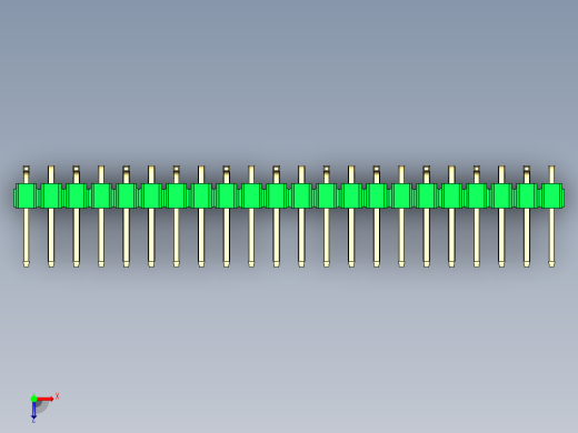 彩色公排针 100mil 2.54mm 系列-DS1022_green_22p_100mil_Type_SMT_R1_rev1.0俯视缩略图