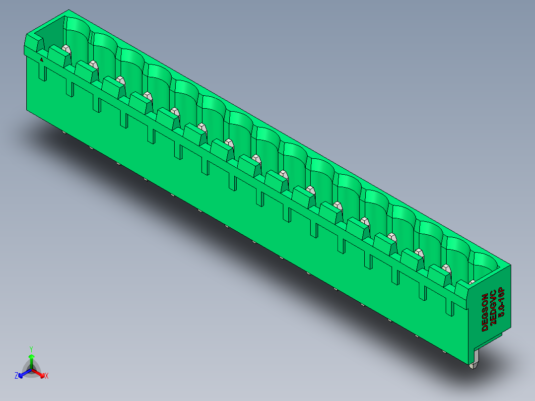 DEGSON 2EDG 系列 5.0mm 可插拔接线端子组-2EDGVC-5.0-16P-14-00AH主视图