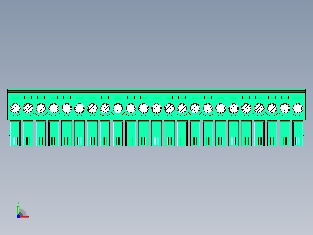 DEGSON 15EDG 系列 3.5mm 插拔式接线端子 FullPack-15EDGK-3.5-23P-14-00AH前视图