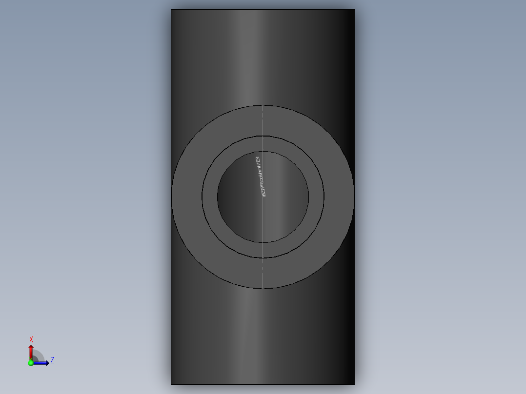 PVC管件-2x1.5in R-Tee俯视图