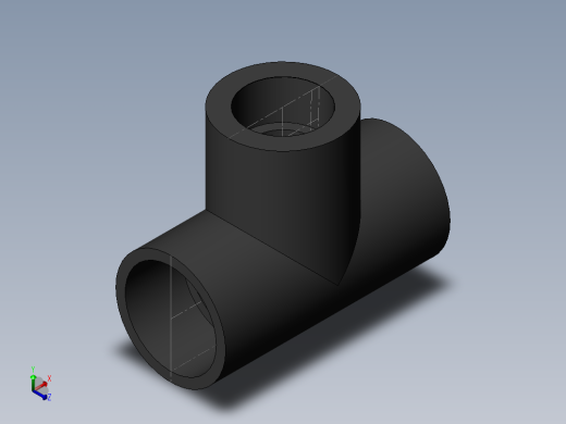 PVC管件-2x1.5in R-Tee正等轴测缩略图
