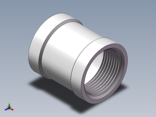 管箍-等径有边 DN20正等轴测缩略图