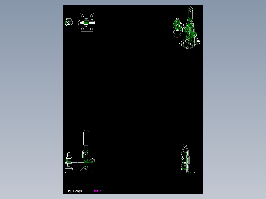 垂直式夾鉗SSP(C)-2D多系列多零件图纸模型