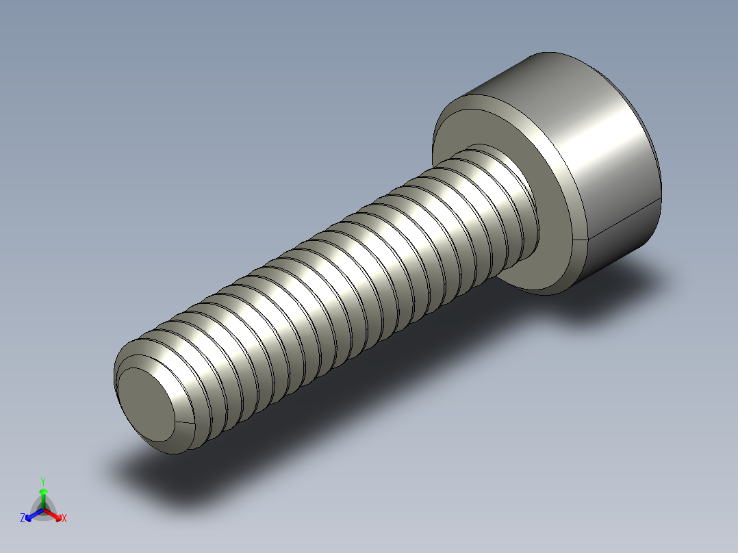 M4 x 0.7mm Thread 16mm LONG SOCKET HEAD CAP SCREW.STEP主视图