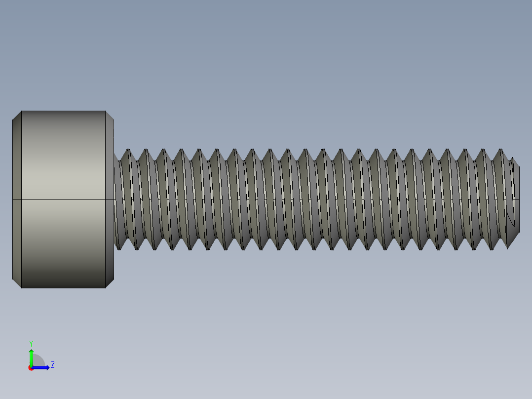 M4 x 0.7mm Thread 16mm LONG SOCKET HEAD CAP SCREW.STEP左视图