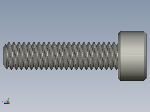 M4 x 0.7mm Thread 16mm LONG SOCKET HEAD CAP SCREW.STEP右视缩略图
