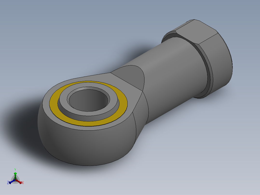 鱼眼接头F-M10X125U正等轴测图