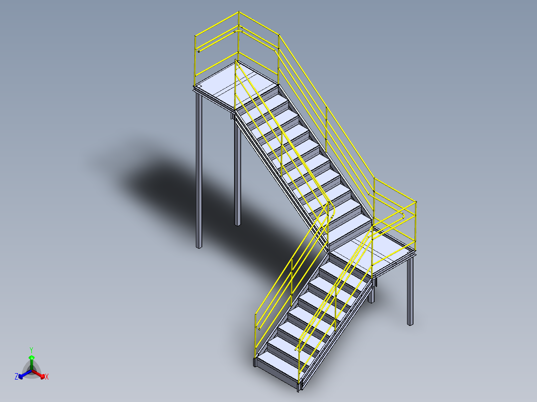 ESCADA钣金楼梯正等轴测图