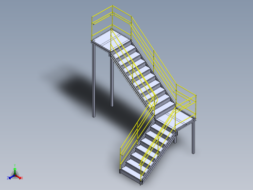 ESCADA钣金楼梯正等轴测缩略图