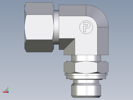卡套式工业通用硬管接头EO_Adjustable_Locknut_elbow_WEE16ZSRCF后视缩略图