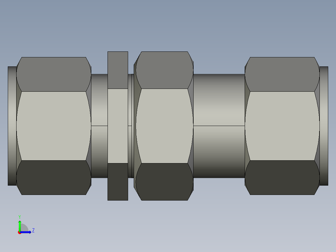 卡套式工业通用硬管接头16_wbu-s左视图