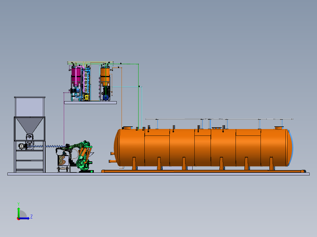现代新型先进液态放射性废物浓缩和处理设施sw21可编辑左视图