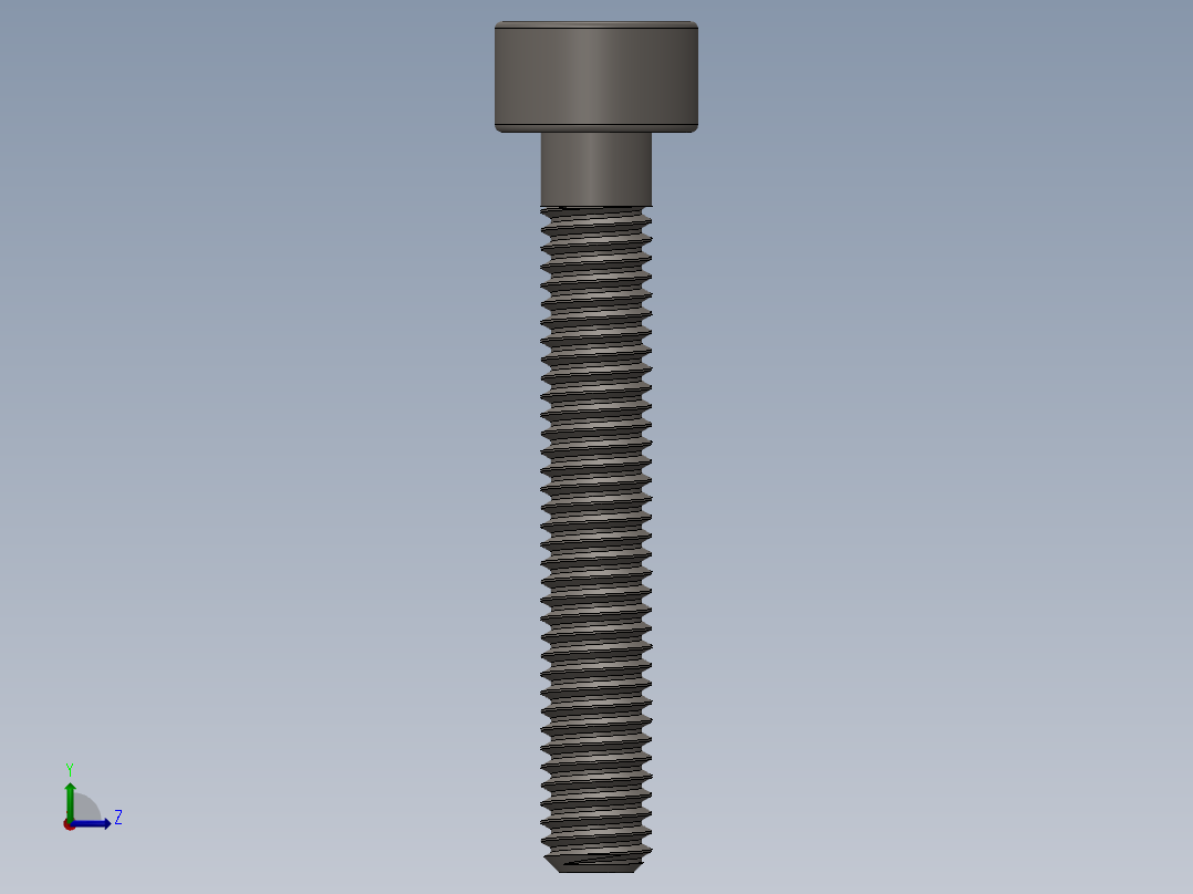 Screw_DIN_912_M3x20_A2.SLDPRT公制内六角螺钉左视图