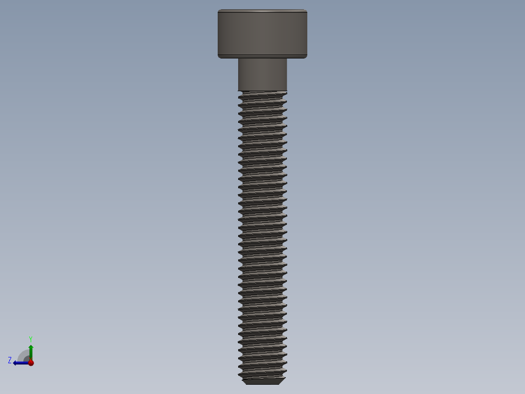 Screw_DIN_912_M3x20_A2.SLDPRT公制内六角螺钉右视图