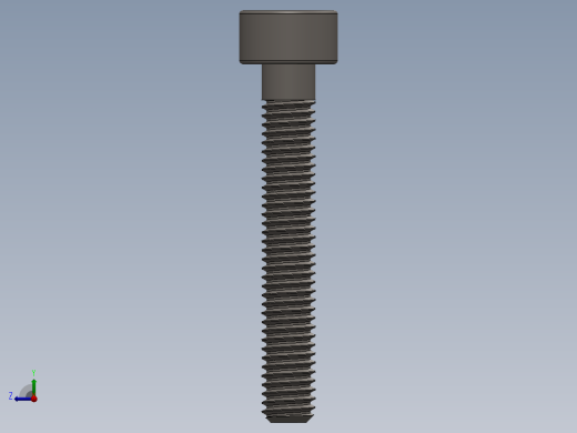 Screw_DIN_912_M3x20_A2.SLDPRT公制内六角螺钉右视缩略图