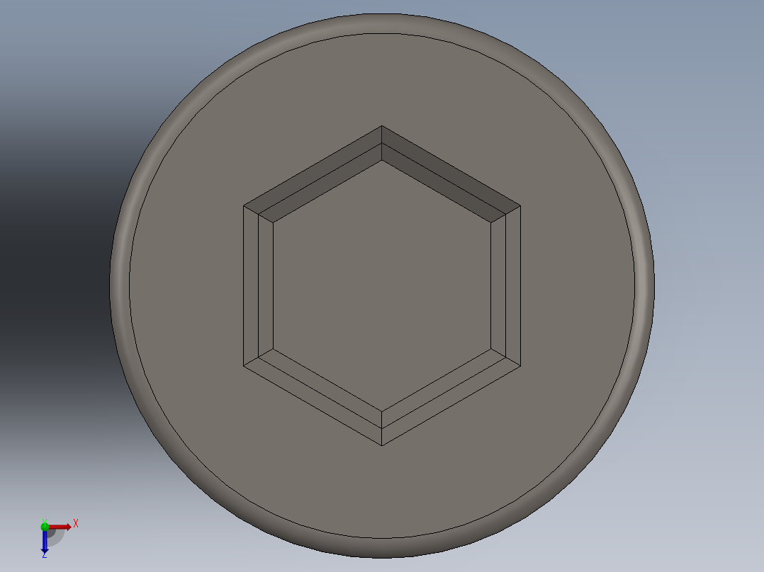 Screw_DIN_912_M3x20_A2.SLDPRT公制内六角螺钉俯视图