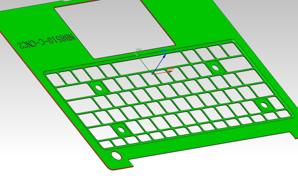 轻薄款笔记本C壳铣倒角程序模型
