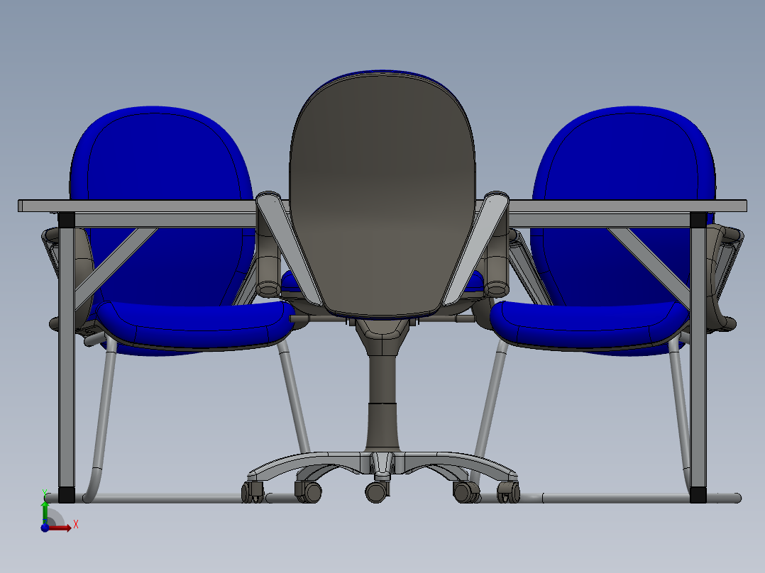 电脑桌(58)前视图