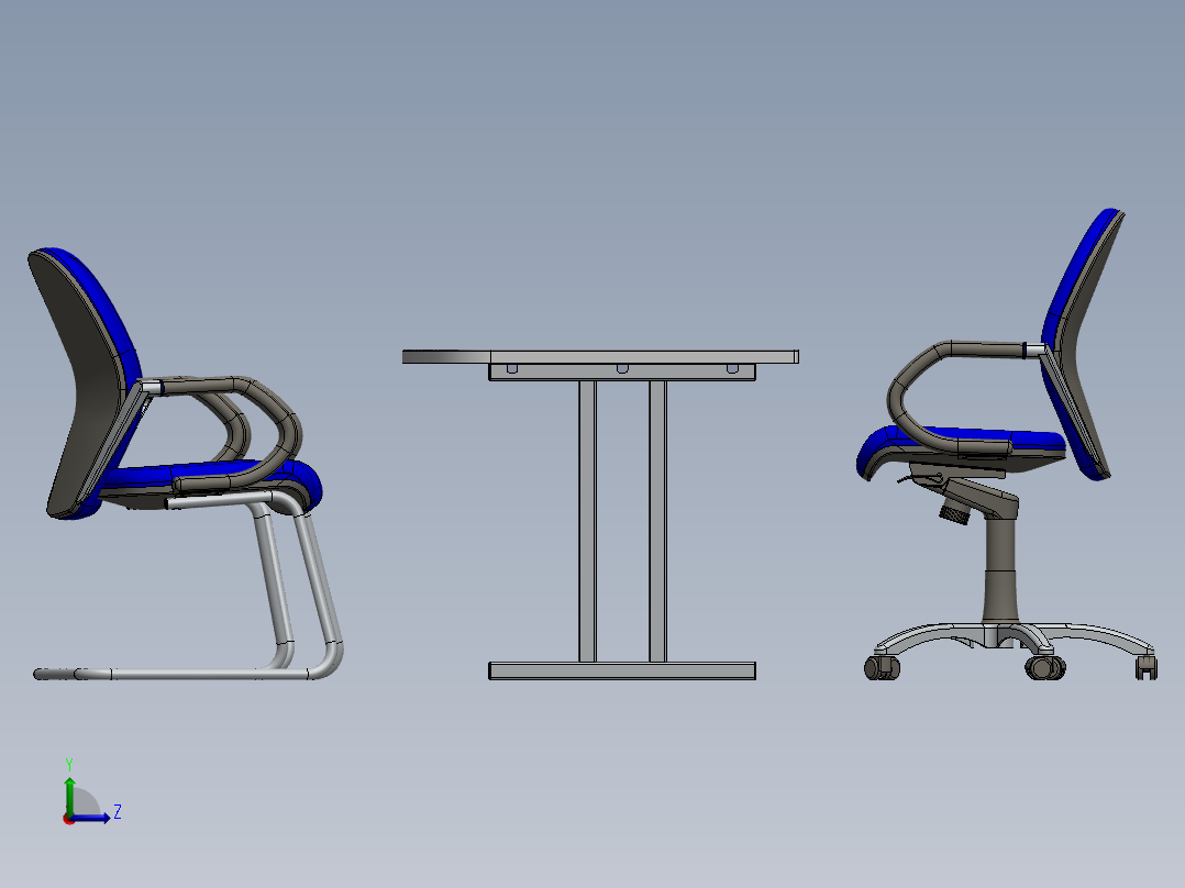 电脑桌(58)左视图