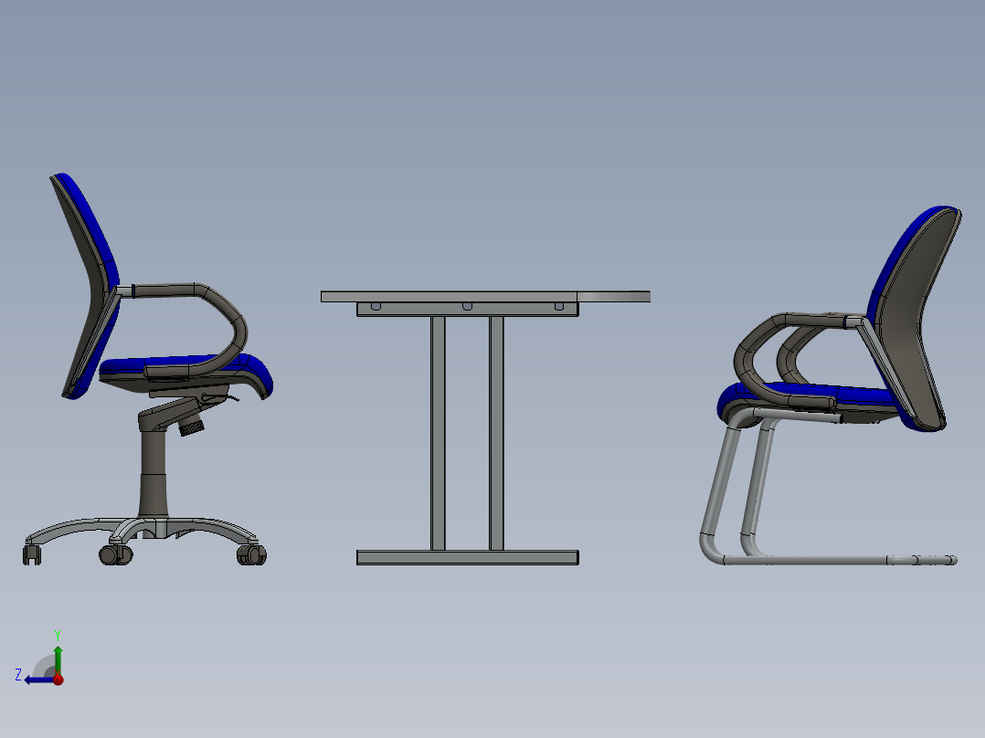 电脑桌(58)右视图