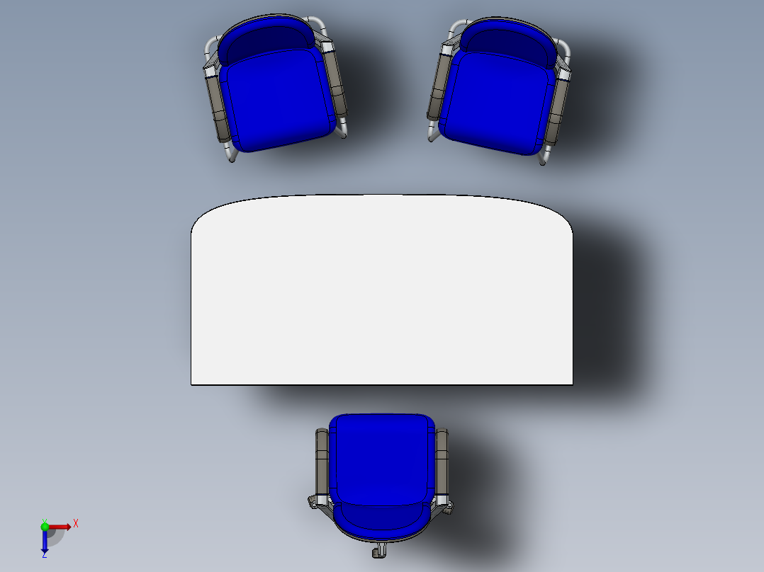 电脑桌(58)俯视图