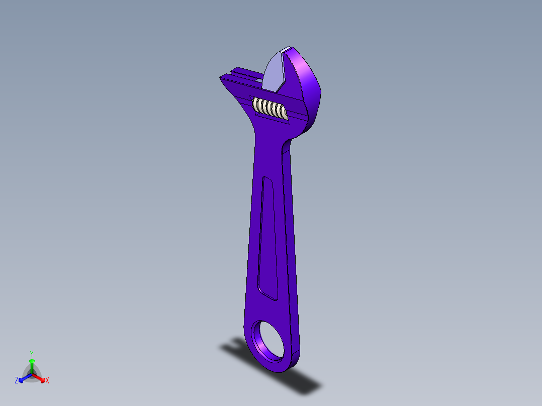活动扳手正等轴测图