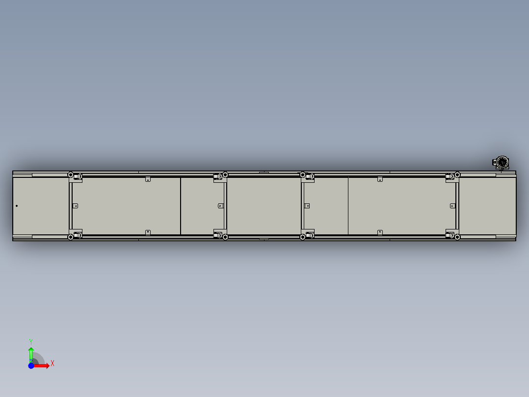 电芯托盘上料回流滚筒线前视图