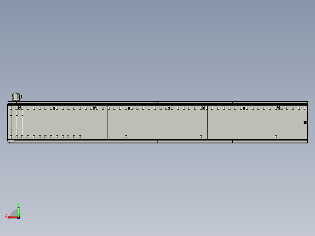 电芯托盘上料回流滚筒线后视图