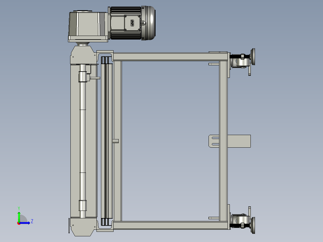 电芯托盘上料回流滚筒线左视图