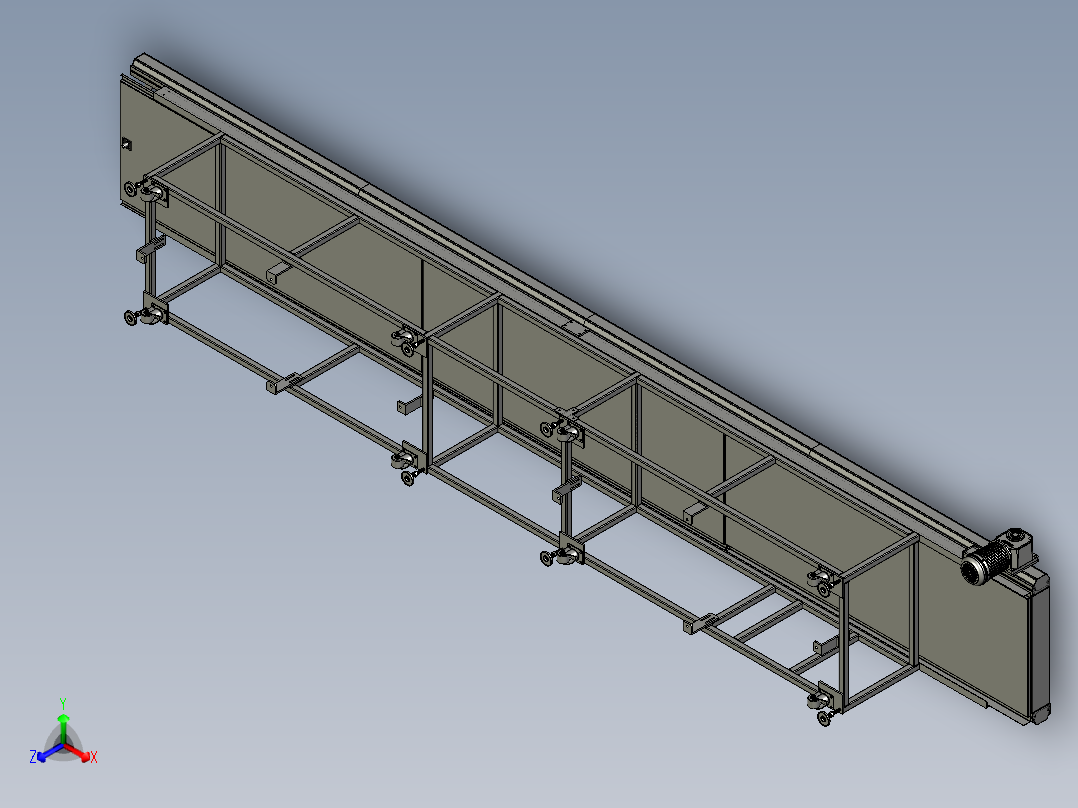 电芯托盘上料回流滚筒线正等轴测图