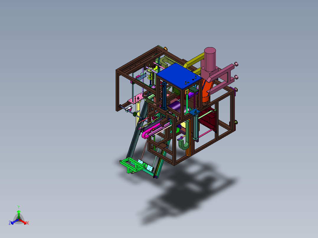垃圾桶套袋机装置主视图