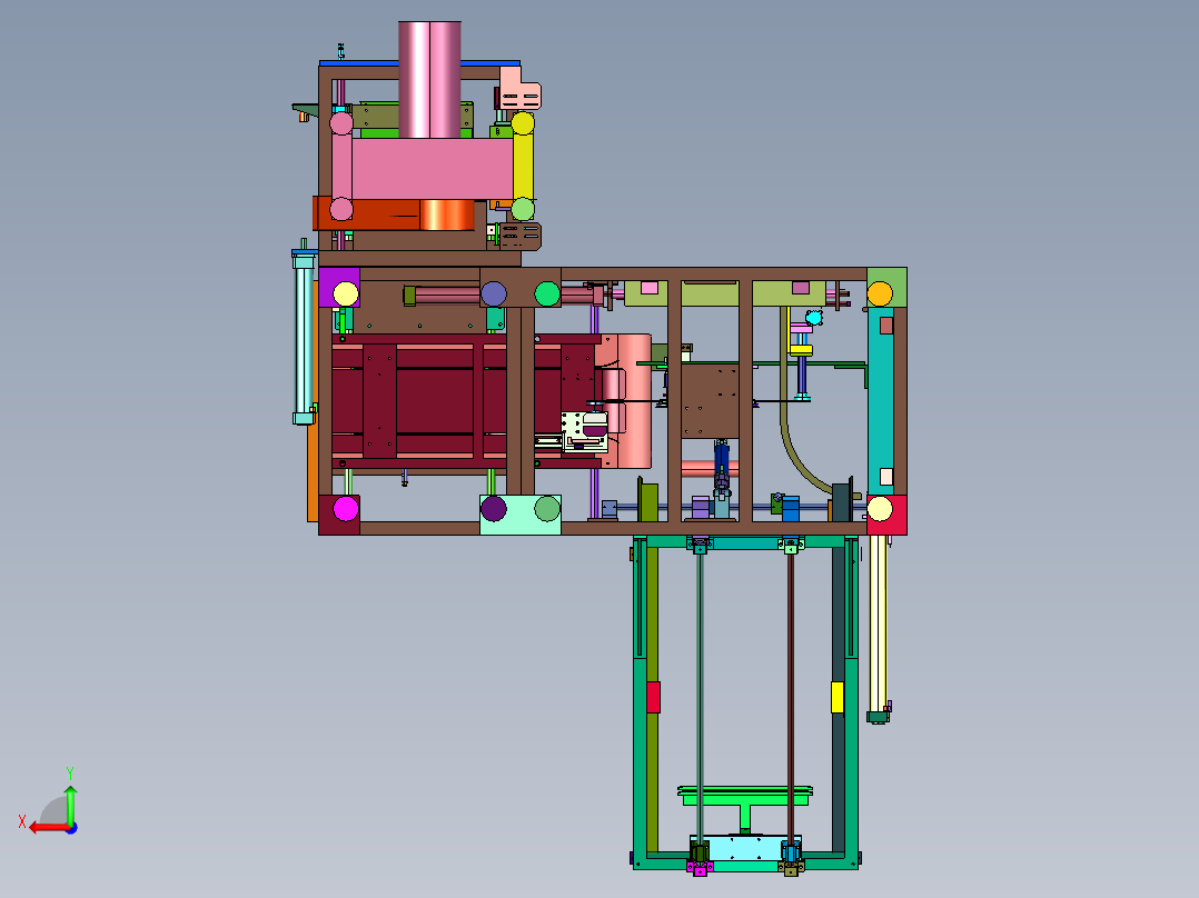 垃圾桶套袋机装置后视图