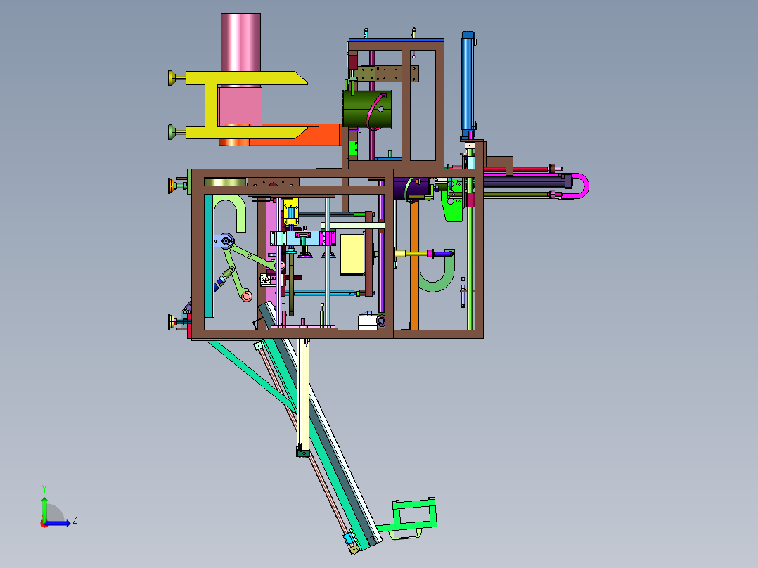 垃圾桶套袋机装置左视图