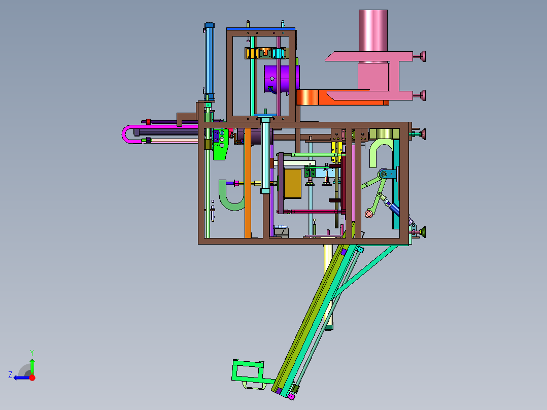 垃圾桶套袋机装置右视图